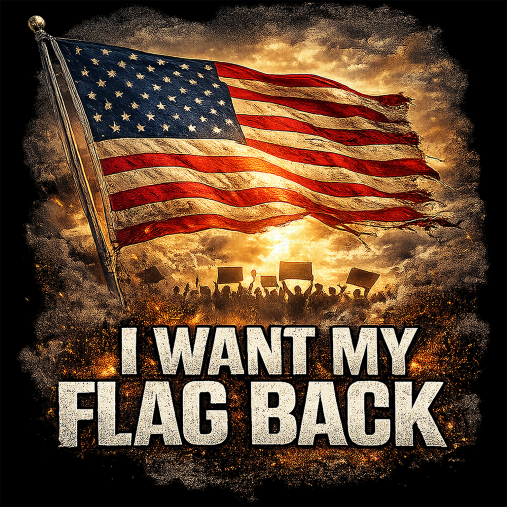 I Want My Flag Back T-Shirt, Patriotic Political Graphic Tee
