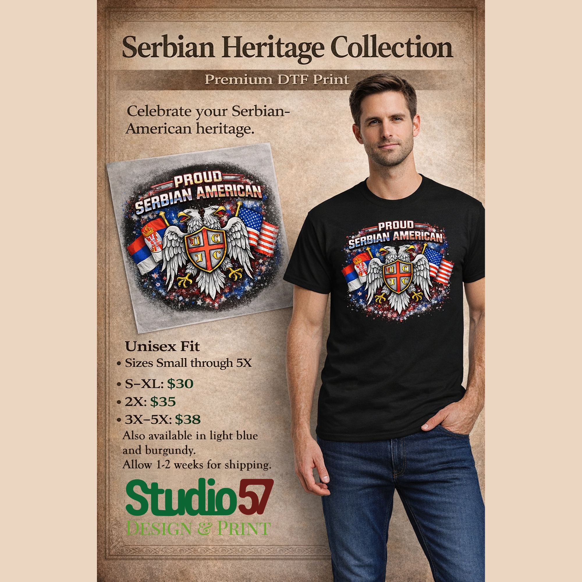 Proud Serbian American T-Shirt