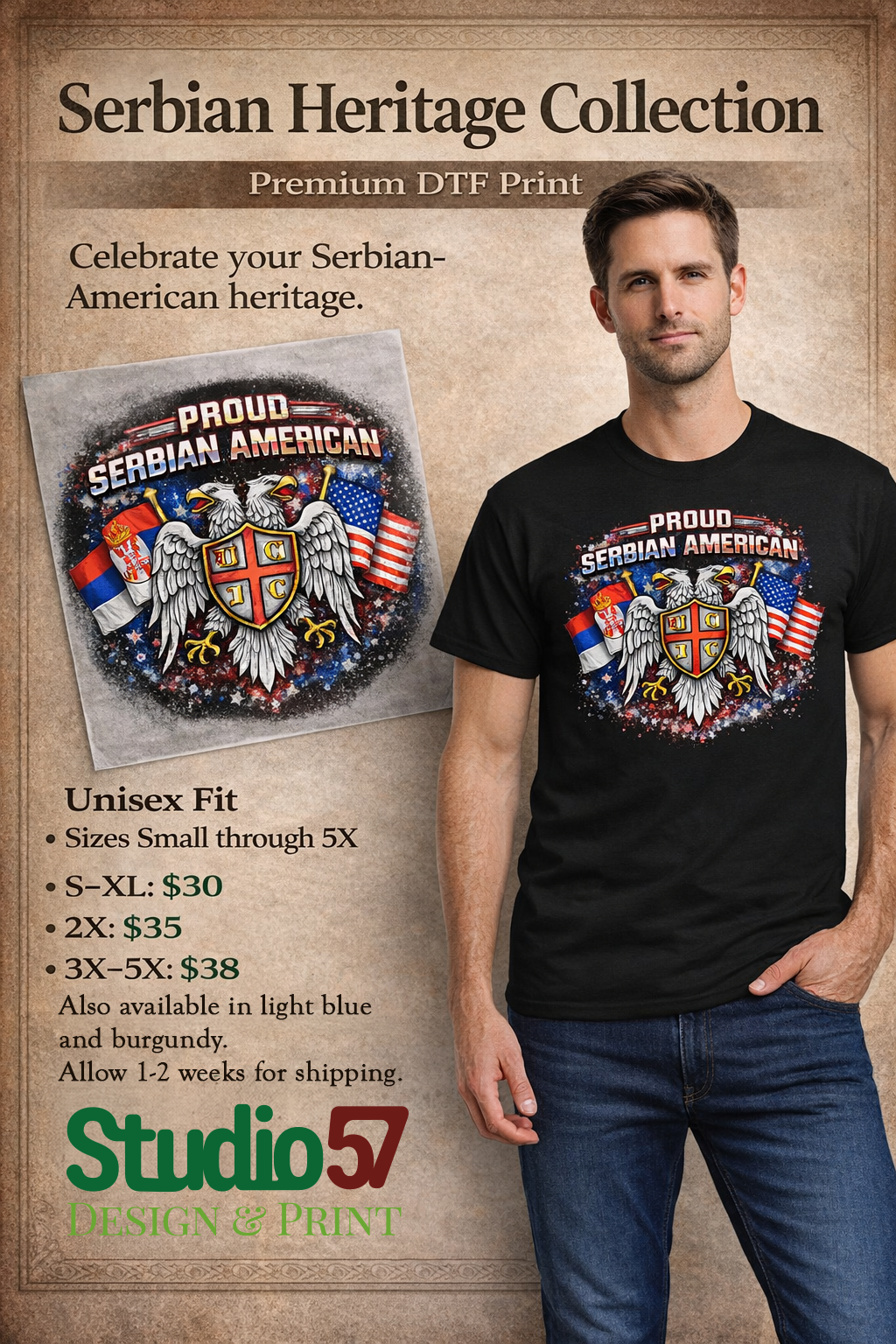 Proud Serbian American T-Shirt