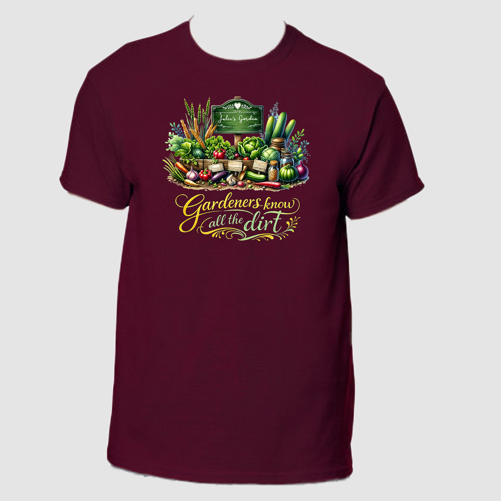 Personalized Gardeners Know All the Dirt T-Shirt – Custom Gardener Gift